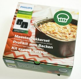 Philips Saeco Chip Pan Basket - Hd9952-00 Back-kit Backform + 9 Silicone - Muffin Cups (for Airfryer Xxl)