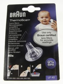 Braun Protective Cap - Lf40 66025780 Lens Filters Lf40 For Thermoscan 40 Pcs