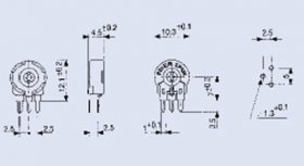 Piher Pt10 Trimmer Vertical - 25k pt10 0,15w Trimmer Potetiometer 2,5x10mm piher -