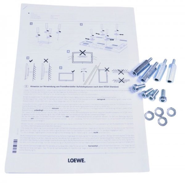 Loewe Wall Mounting Bracket - 73610 002 Kit Vesa Distance Bolts M6x32mm