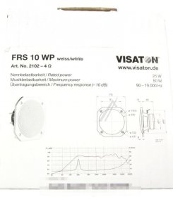 Visaton Speaker-build-in - Frs10wp Weiss Fullrange Speaker, 10 Cm, 4 Ohms White