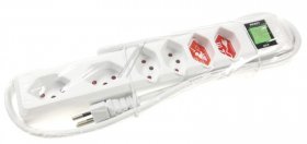 Brennenstuhl 6 Way Socket Outlet Switch - Swiss-line Steckdosenleiste Mit Schalter 4+2 6-fach Weiss 2m *ch*