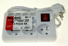 Inotech 7 Way Socket Outlet Switch - Bloc 4x6a + 3x16a Blanc