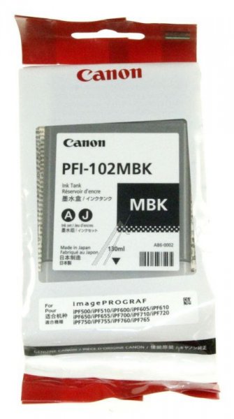 Canon Cartridge - Pfi-102 Mbk 0894b001 Ink Cartridge Black Matte 130ml