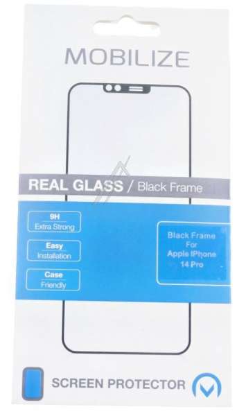 Mobilize Display Protective Film - 56305 Mobilize Glass Screen Protector - Black Frame - Apple Iphone 14 Pro