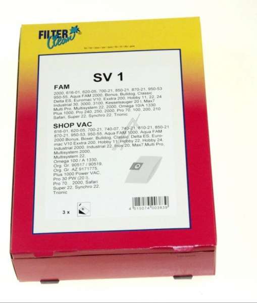 Filterclean Vacuum Cleaner Bags - Sv1 000170-k Dust Bags X 3