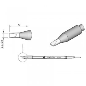 Jbc Desoldering Bit - LÖtspitze, Bleifrei, 2,4x0,5mm