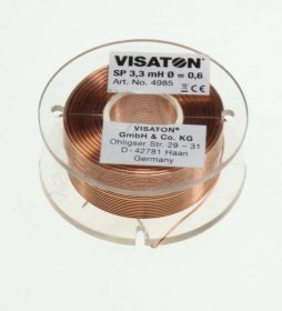 Visaton Coil - 3,3mh 4985 Sp-air Coil, 0,6mm Wire Visaton Coil - 3,3mh 4985 Sp-air Coil, 0,6mm Wire