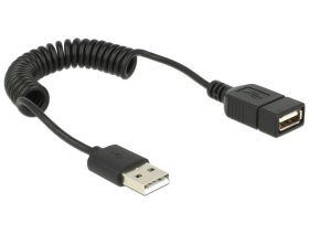 Delock Usb-connector - Extension Cable Usb 2.0-a Male - Female Coiled Cable