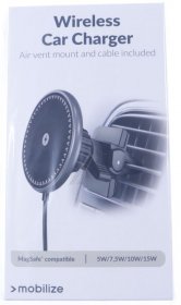 Mobilize Capstan Mounting - Suitable For Universal Magsafe Car Air Vent Phone Holder With Charging Function, 15w, Black