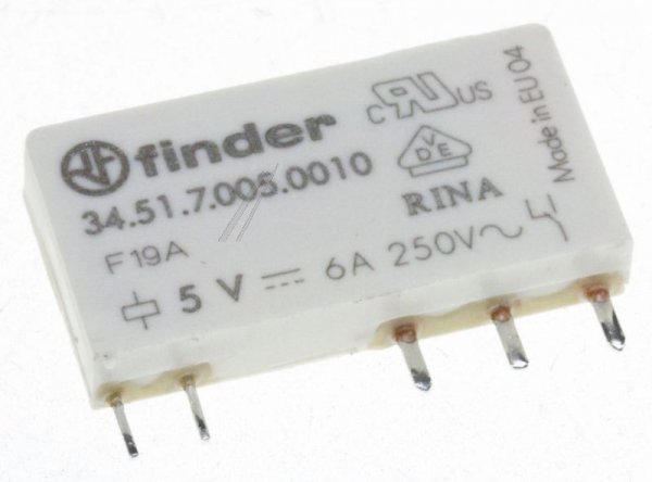 Finder Pcb Relay To 6v - 5vdc 6a-250vac 34 51 7 005 0010 Relay Finder