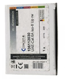 Rutenbeck Network Box Cat6a - Netzwerkdose Cat.6a, 1-fach, Up, M. Deckel Reinweiss