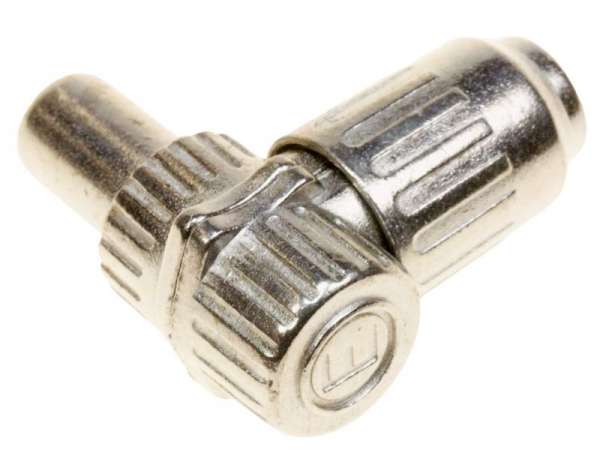 Com Angle Coaxial Plug - 9,5mm Coaxial Plug -metal, Angled