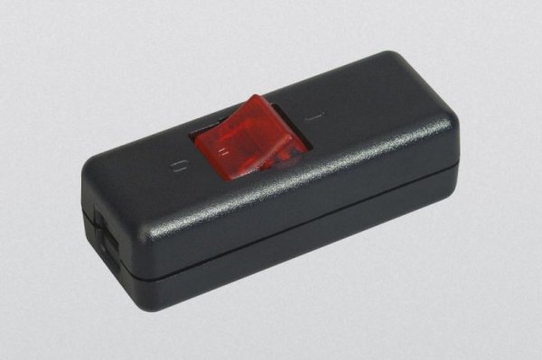 InterbÄr Power Cord Switch - Schnur-zwischenschalter Serie 8010 Schwarz-rot Beleuchtet