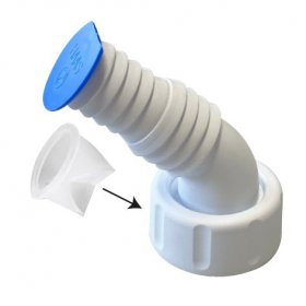 Haas Hose Connector - 2916 Pp Hose Connector 45° "save" 1" And 3-4" White With Check Valve Plug