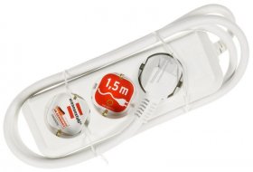 Brennenstuhl Three-way Trailing Socket - Eco-line 3-way Socket White 1,5m, Shuko