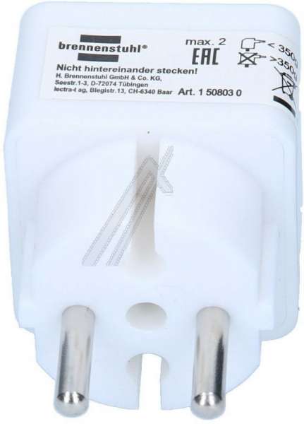 Brennenstuhl Connection Block - Adaptor Plug With 2 Euro Sockets