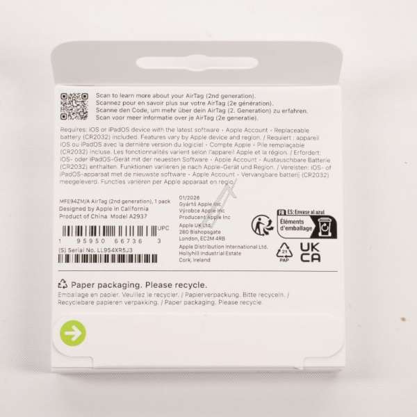 Apple Communicator - Mfe94zm-a Airtag (2nd Generation) 1-pack