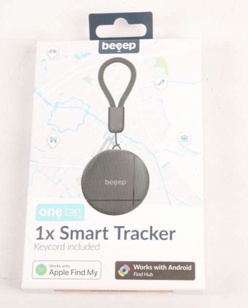 Beeep Communicator - 81426 Beeep Onetag Apple Find My & Android Tracker Black & Keyring Black - 1 Pack