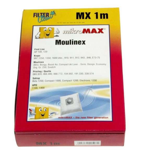 Filterclean Vacuum Cleaner Bags - Mx1m Fl0016-k Non Woven Dust Bags X4+1filter