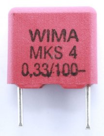 Wima Mks4 Pulse Capacitor - 0,33uf-100v Mks4-capacitor P=7,5mm 330nf Wima Mks4 Pulse Capacitor - 0,33uf-100v Mks4-capacitor P=7,5mm 330nf