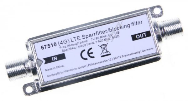 Goobay Trap Filter Antenna - Lte-4g Sperrfilter F-buchse - F-buchse