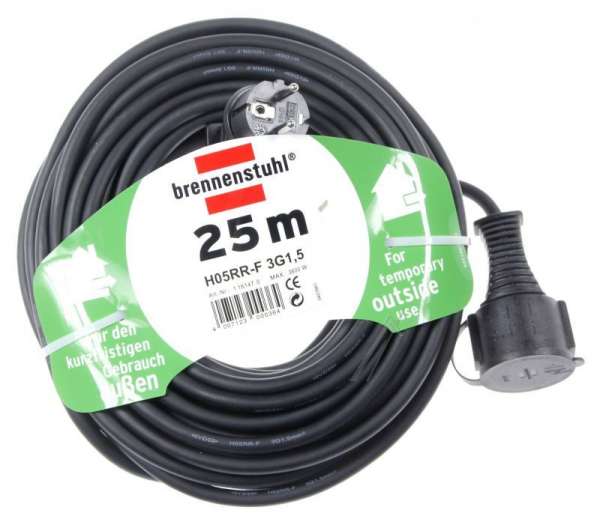 Brennenstuhl Power Supply Cable - 1161470 Extension Lead Ip44 25m H05rr-f 3g1 5