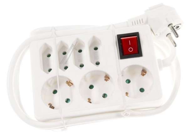 VIVANCO Multiple Socket Outlet With Sw ES7 W15 7 SOCKET OUTLET WITH SW,WHITE,KISI, 1.40M 37323