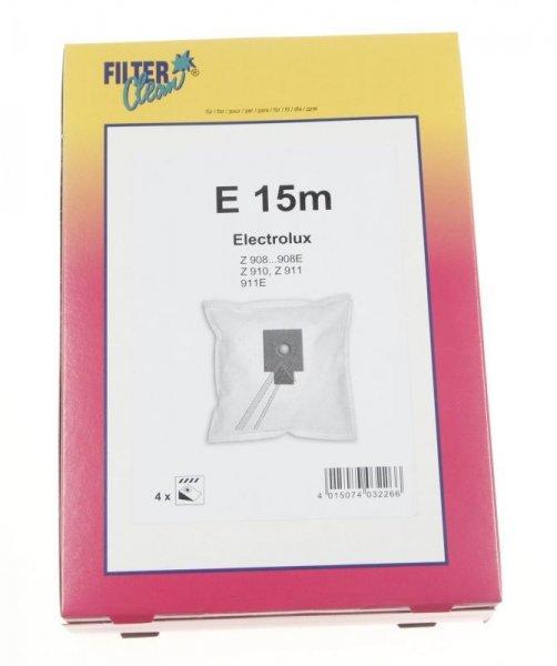 Filterclean Vacuum Cleaner Bags - E15m Fl0290-k Dust Bags X4