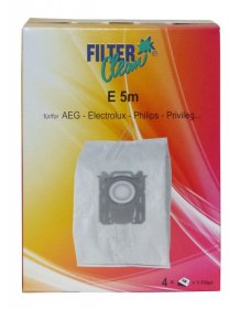 Filterclean Vacuum Cleaner Bags - E5-ph5m E5m Fl0007-k Non Woven Dust Bags X 4 + 1 Filter Electrolux Philips Filterclean Vacuum Cleaner Bags - E5-ph5m E5m Fl0007-k Non Woven Dust Bags X 4 + 1 Filter Electrolux Philips
