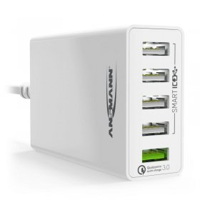 Ansmann Usb Power Supplies - Power Station 5qc Multi-port Usb Charger With 5 Usb Ports 52w