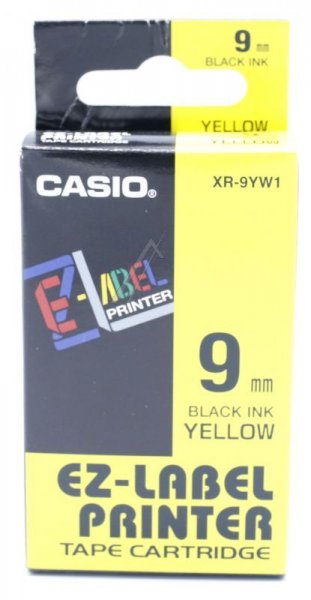 Casio Colour Cartridge - Adaptable For Casio 1 Schwarz Auf Gelb Schriftband 9mm Fur Label-pri