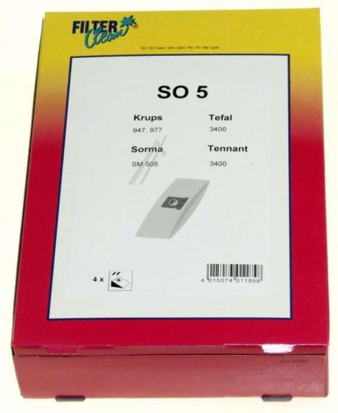 Filterclean Vacuum Cleaner Bags - So5 00735-k Dust Bags X4