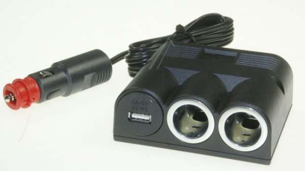 Cigarette Lighter Splitter - 7100-006 01 Cigarette Lighter Splitter 2 Cigarette Lighter Socket + 1 Usb