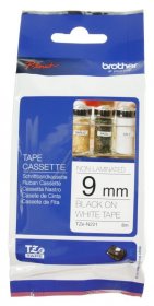 Brother Colour Cartridge - Tzen221 Black On White Tape 9mm-8m Unlaminated Brother