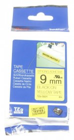 Brother Colour Cartridge - Tzes621 Label Tape Black On Yellow 9mm-8m Laminated Extra Strong Adhesive