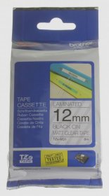 Brother Colour Cartridge - Tzem31 Label Tape Black On Transparent 12mm-8m Laminated (matte)