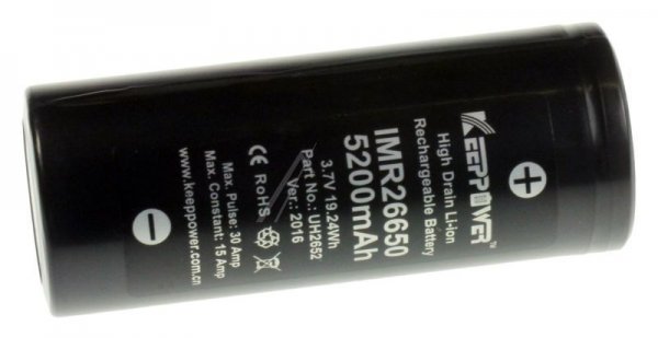 Battery Consumer - 3,7v-5200mah 26650 - Lithium Akku, Keeppower