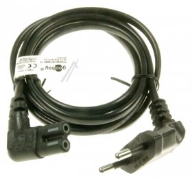 Compatible Euro Power Supply Cable - Euro Power Cord Angled Black 1 5m Compatible Euro Power Supply Cable - Euro Power Cord Angled Black 1 5m