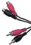 Com 2xphono Plug/2xphono Socket - 2x Phono Plug- 2x Phono Socket, 1,5 Meter Lead