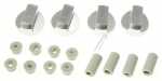 Compatible Lever Set - Universal Multifit Cooker Knob Set - Silver (pack 4)