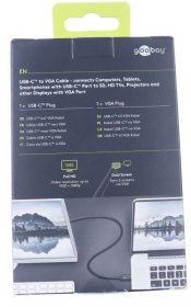 Usb-connector - Usb-c - Vga Adapterkabel 1080p60hz, 1,80 M, Schwarz Usb-connector - Usb-c - Vga Adapterkabel 1080p60hz, 1,80 M, Schwarz