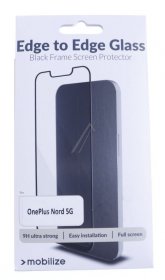Mobilize Display Protective Plastic Film - Mobilize Glass Screen Protector - Black Frame - Oneplus Nord 5g