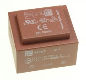 Myrra Ei38 Printtrafos With 1 Output - 18v-178ma Printtrafo 230v Ei38 3,2va 35,0x41,0x28,0mm