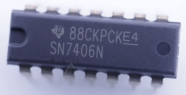 Texas Instruments Semi Conductor - Ic 74ttl, 7406, Dip-14
