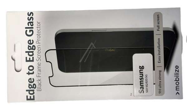 Mobilize Display Protective Film - 55986 Mobilize Glass Screen Protector - Black Frame - Samsung Galaxy S22 5g