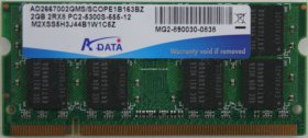 A-Data 2Gb PC2-5300S DDR2-667 Laptop Memory A-Data 2Gb PC2-5300S DDR2-667 Laptop Memory