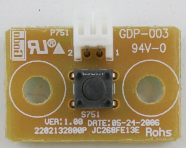 Hannspree JT02-37E2-000G - Button - JC268FE13E - 2202132800P - Ver 1.00