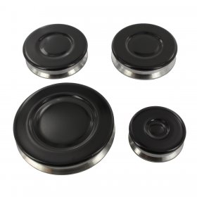 Universal Arcelik, AEG, Beko, Bosch, Fagor, Profilo, Siemens, Vestel, Whirlpool Long Internal Boss Type Gas Hob Top Burner Crown & Flame Cap Lid Kit (Pack of 4)