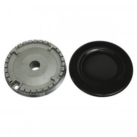 Universal Gas Hob Top 100m Diameter, 17mm Bore Burner Crown & Flame Cap Lid